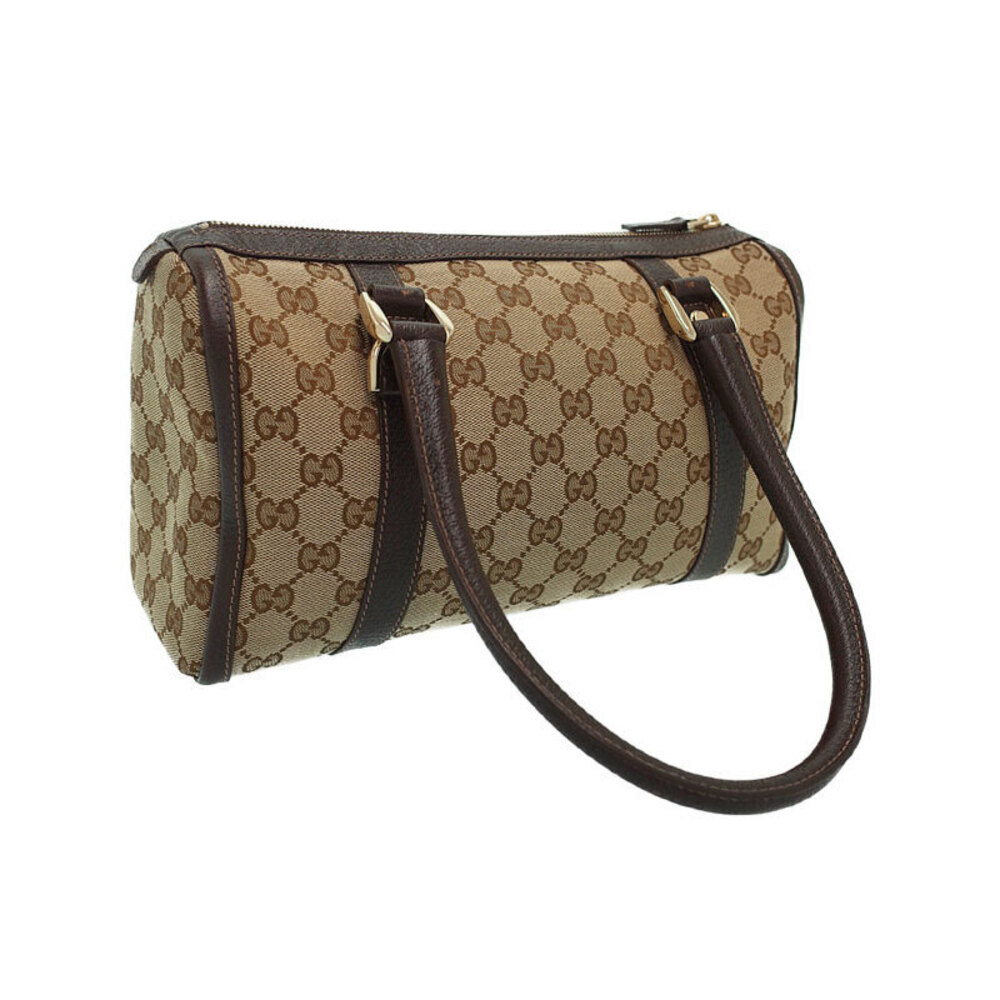 Gucci GG Boston Canvas Bag Shoulder Abbey Brown